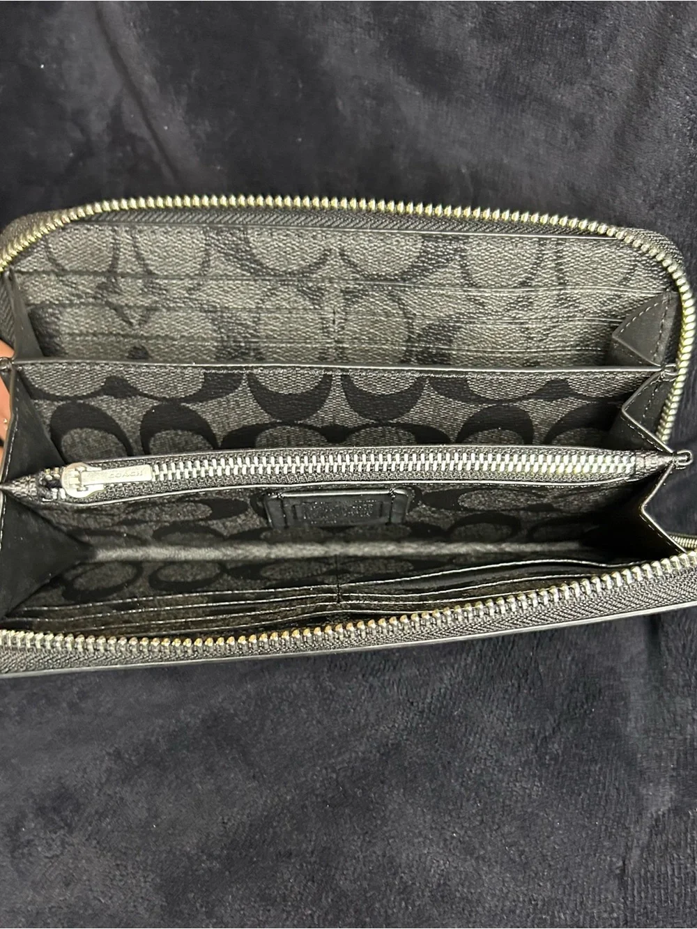 Coach x Disney The Little Mermaid Wristlet with Blue Text 